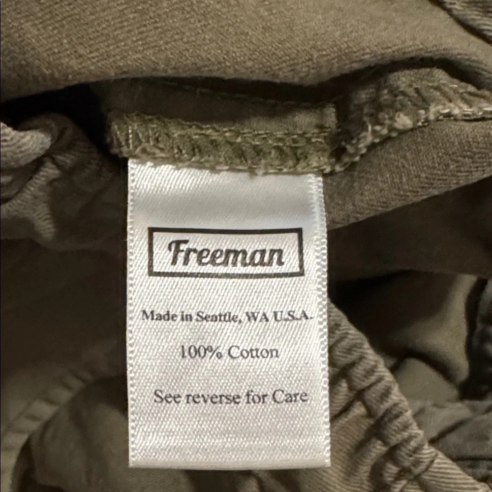Freeman Hosta Short Army Green Cotton Sanded Twill Drawstring Minimalist USA-L